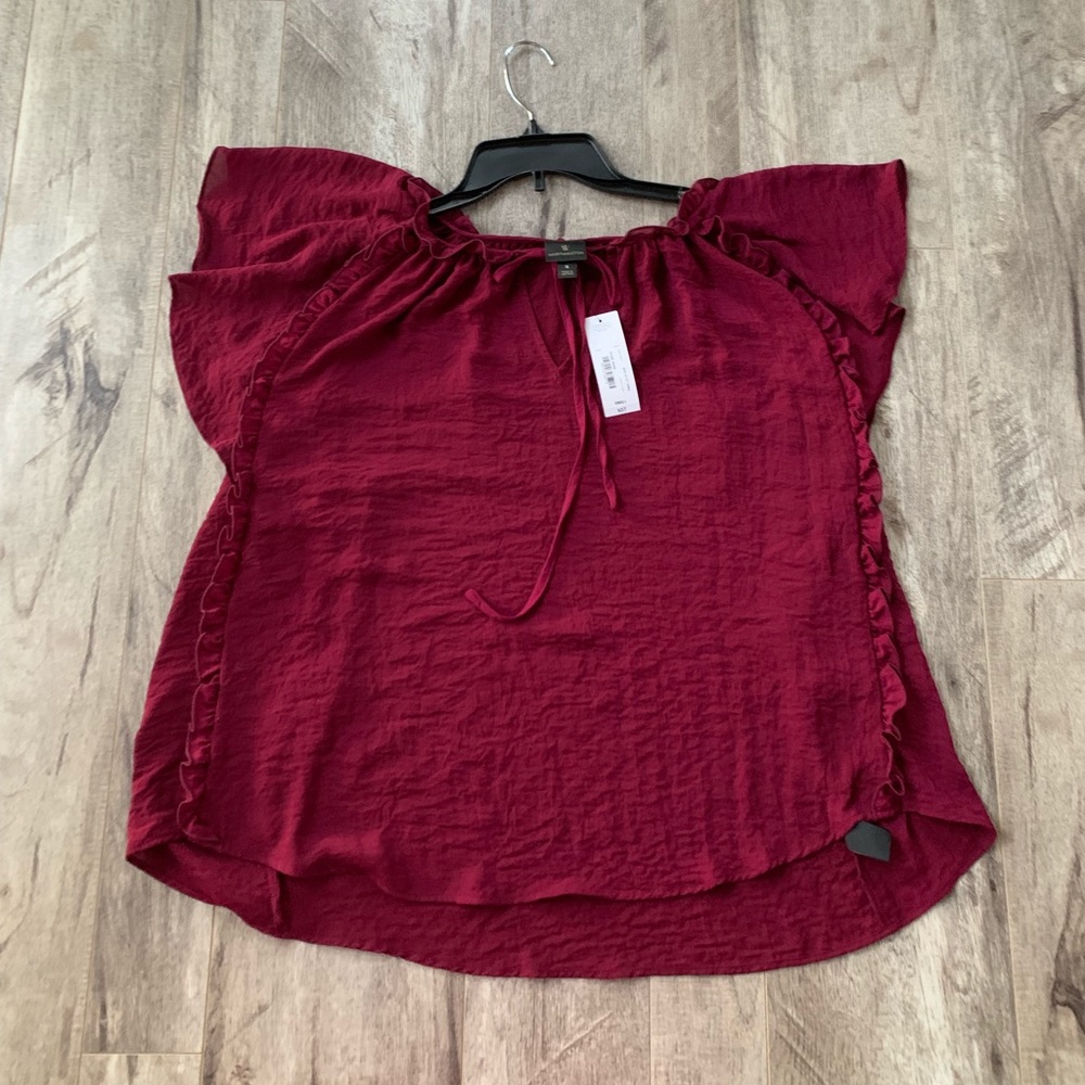 NWT burgundy Worthington blouse size Small